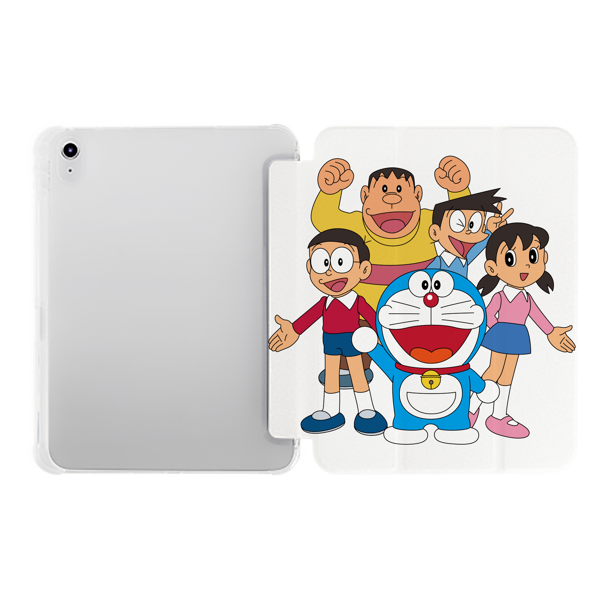 （画像用） ドラえもん 骨川 スネ夫 Doraemon Honekawa Suneo IPad ケース ペン収納付き 三つ折りスタンド PUレザー×シリコン 対応機種9.5/10.5/10.9インチ